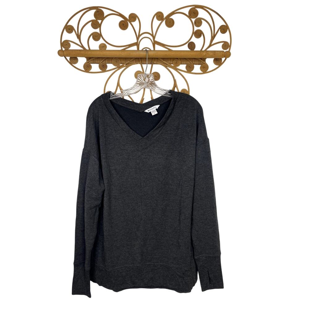 Coaster Luxe V-Neck Sweatshirt gray pullover Large
